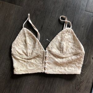 Cream lace crop top